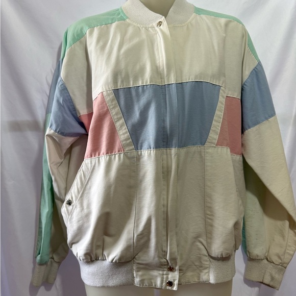 Bay Club Active Jackets & Blazers - Vintage Bay Club Active Colorblock Windbreaker Jacket – Pastel Size 6